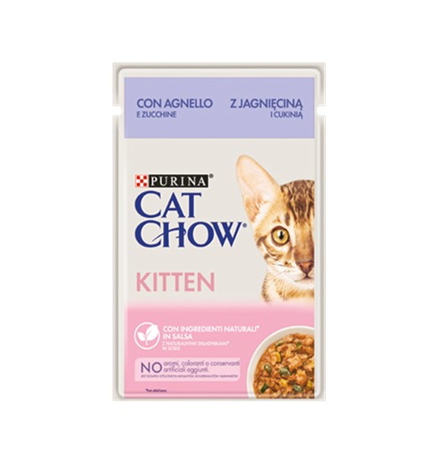 Cat Chow Kuzu Etli ve Kabaklı Pouch Yavru Konserve Kedi Maması  85 Gr